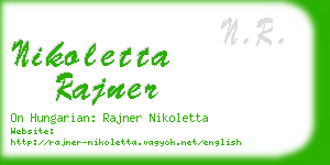 nikoletta rajner business card